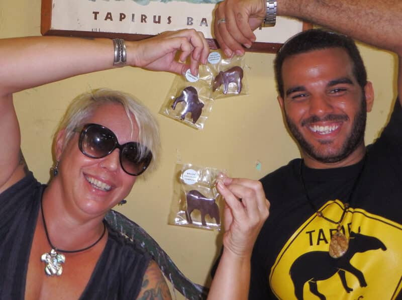 28 Two gorgeous people with chocolate tapirs