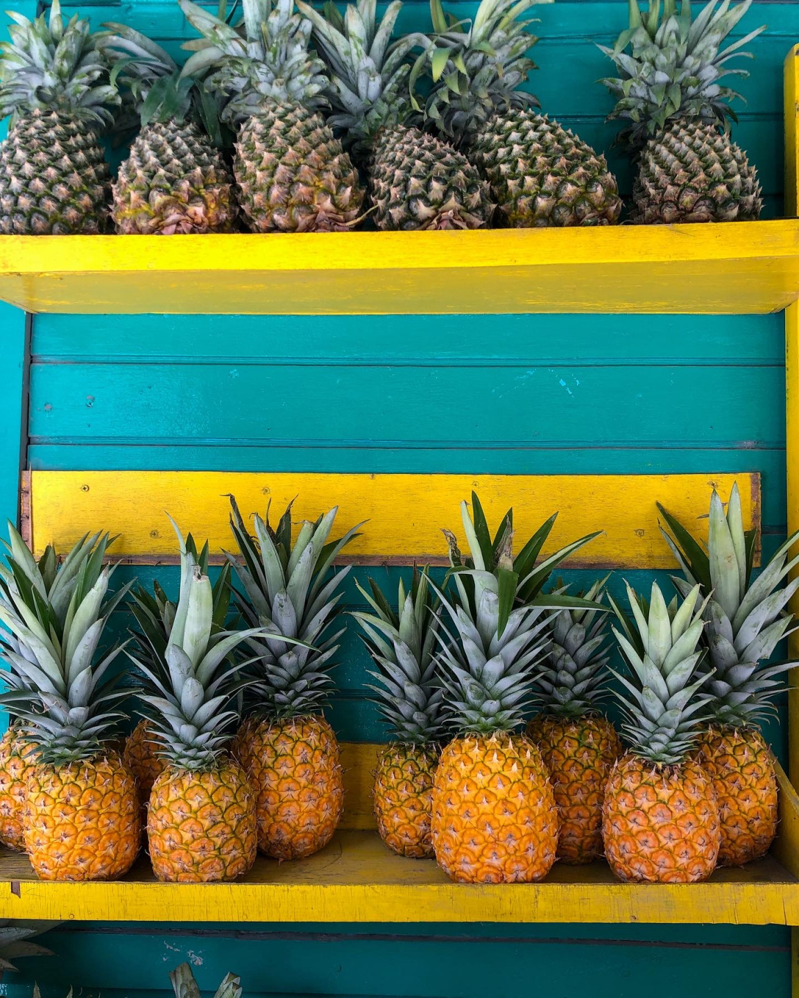 Ripe Pineapples Fruit Stand