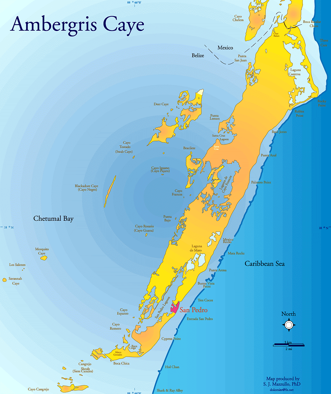 Ambergris Caye Mazzullo Map