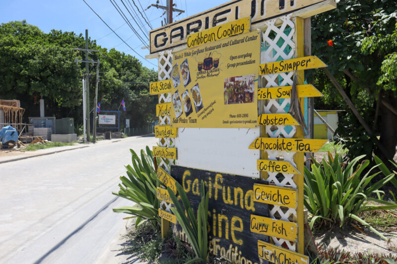 Sign Black and White Garifuna Restarant