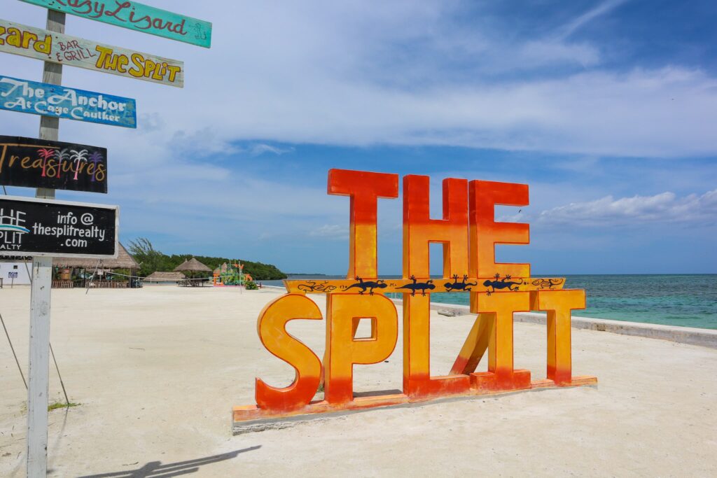 The Split letters sign