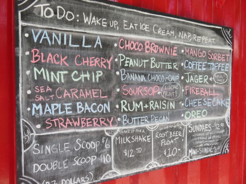 Ice cream flavors at Cool Cone - do you dare try the adult selections?