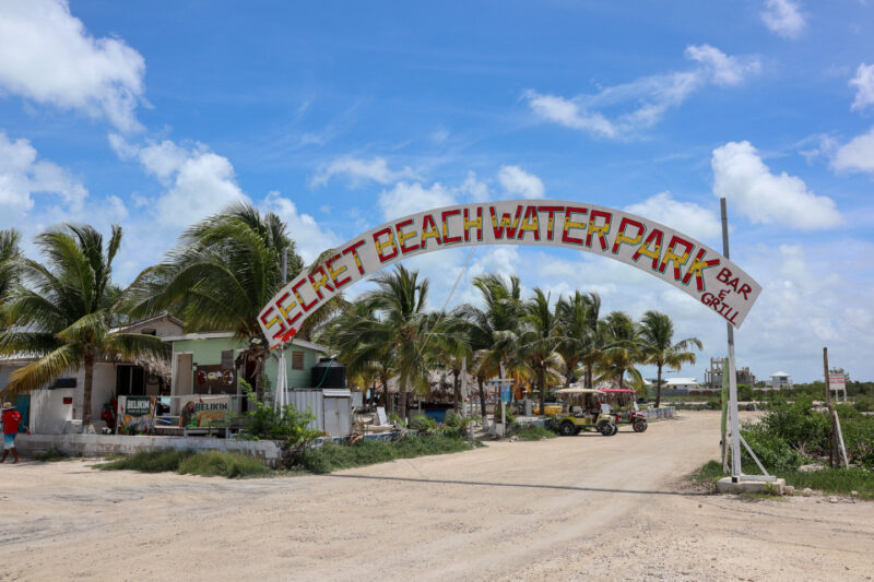 Secret Beach Water Park Sign