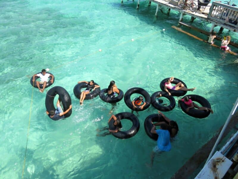 Inner Tubes and outside swimming hole, San Pedro, Belize