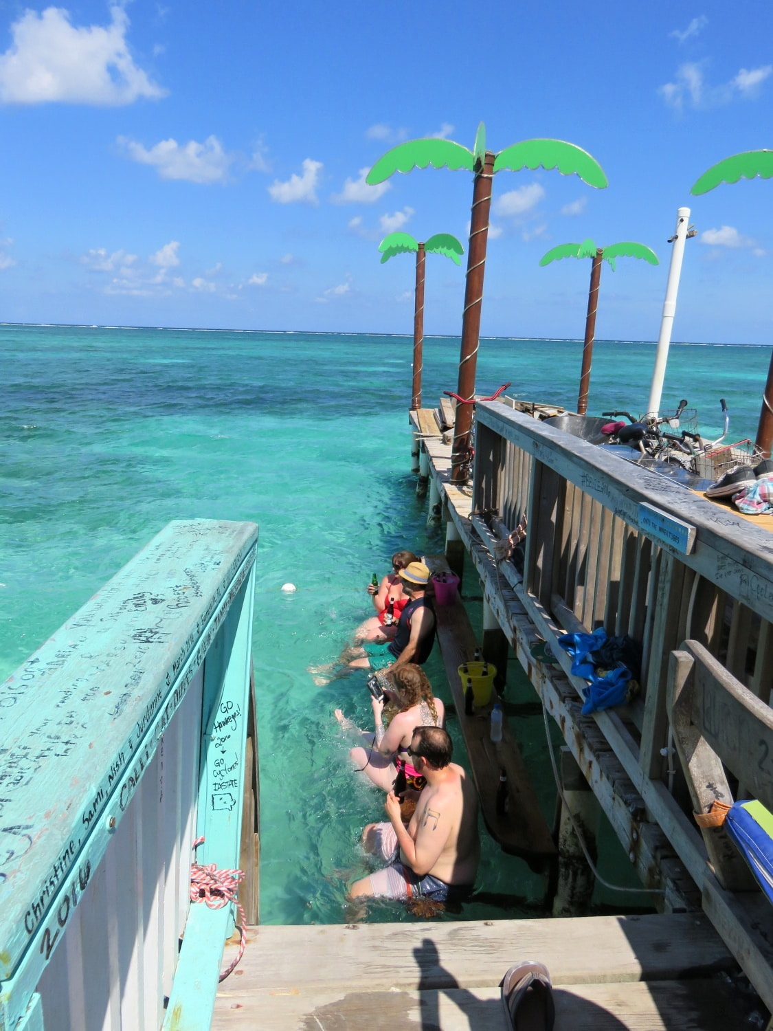 Water seating at Palapa Bar, San Pedro, Belize