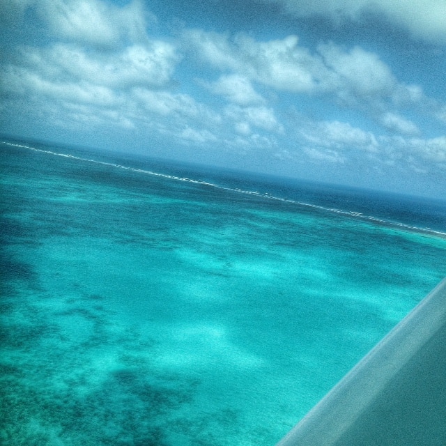 Flying over the reef. Tropic Air. San Pedro, Belize