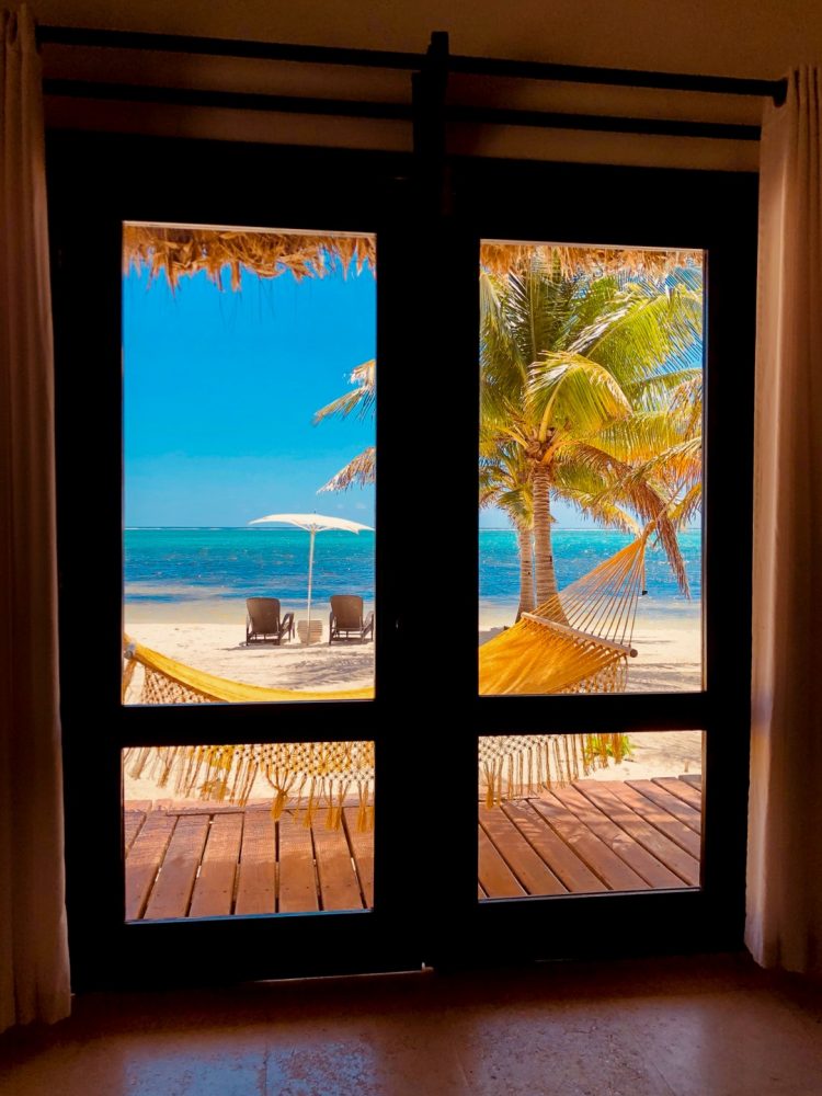 View from my cabana at Matachica Resort, Ambergris Caye