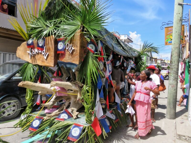 Garifuna float in parade San Pedro