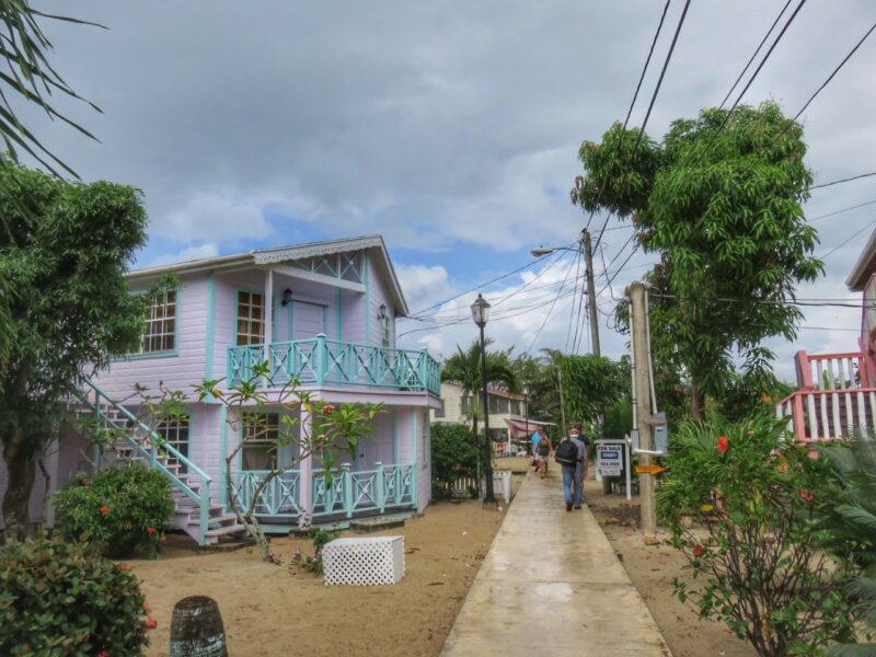 The sidewalk on a cloudy day, Placencia Belize