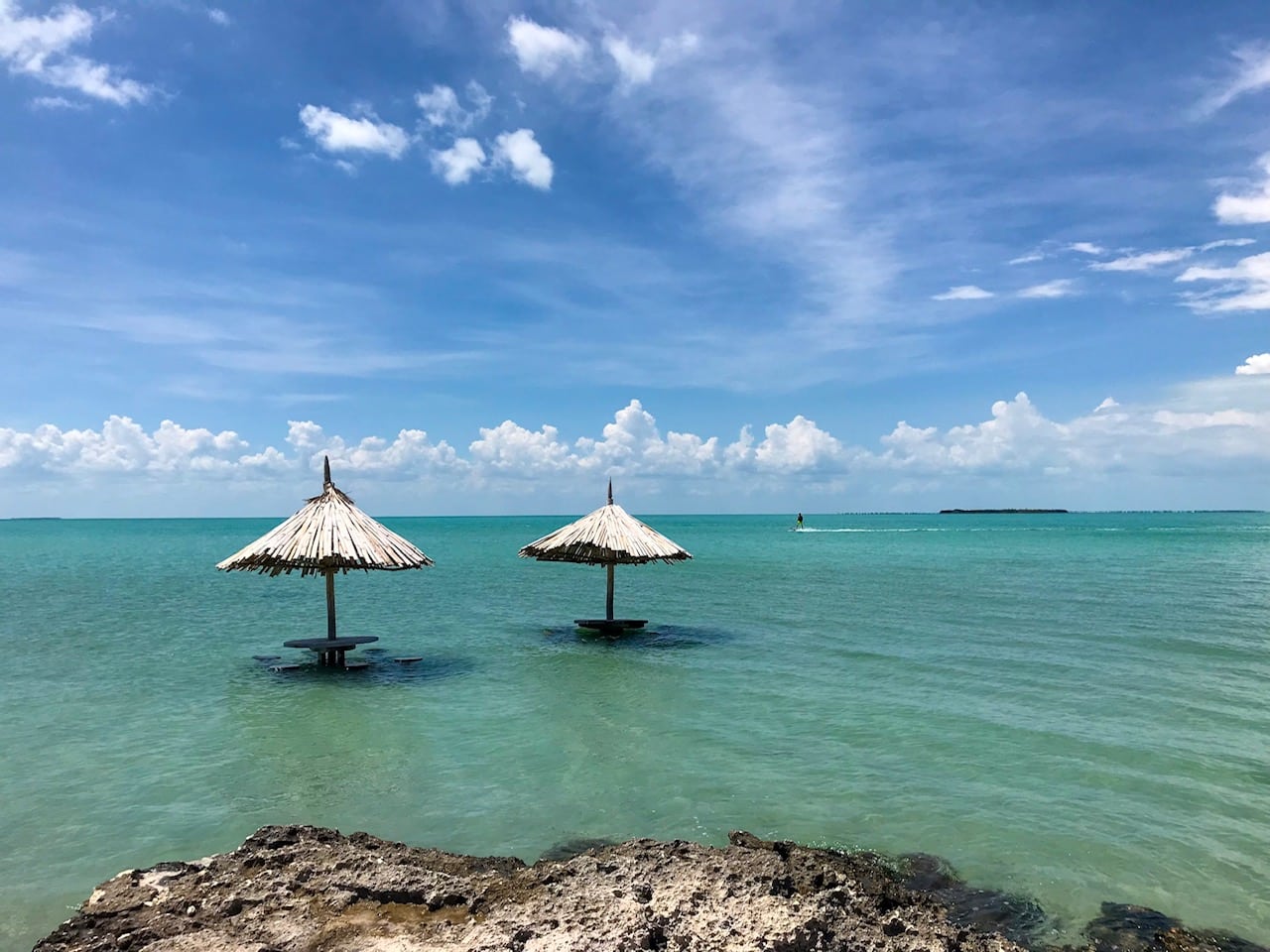 Two umbrellas at Secret Beach