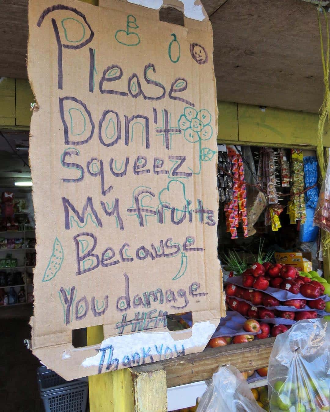 Sign at Ms Gotay's Frutii Stand