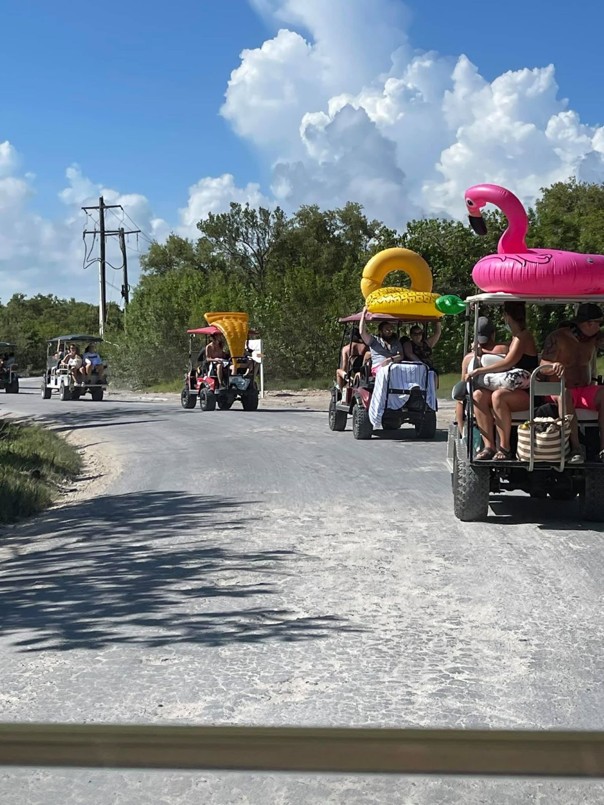 Golf Carts Heading to Secret Beach