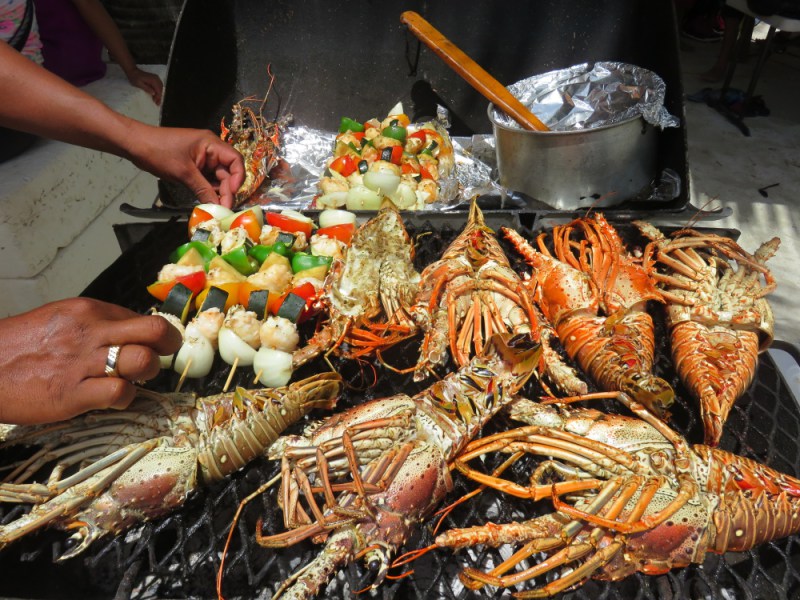 Lobster on a BBQ Belize