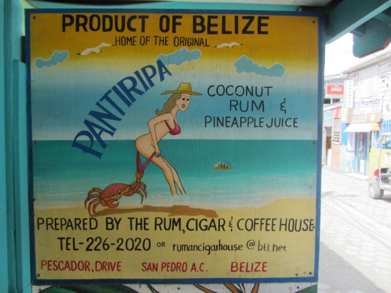 Pantirippa Sign at Rum, Cigar & Coffee House - Belize Food Tours