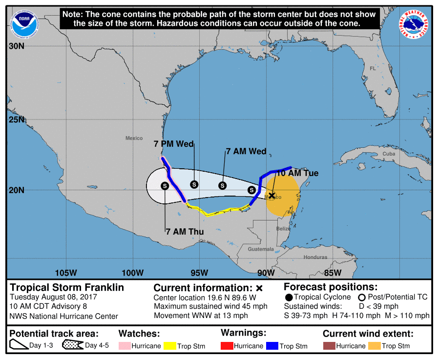 Most recent update from NHC