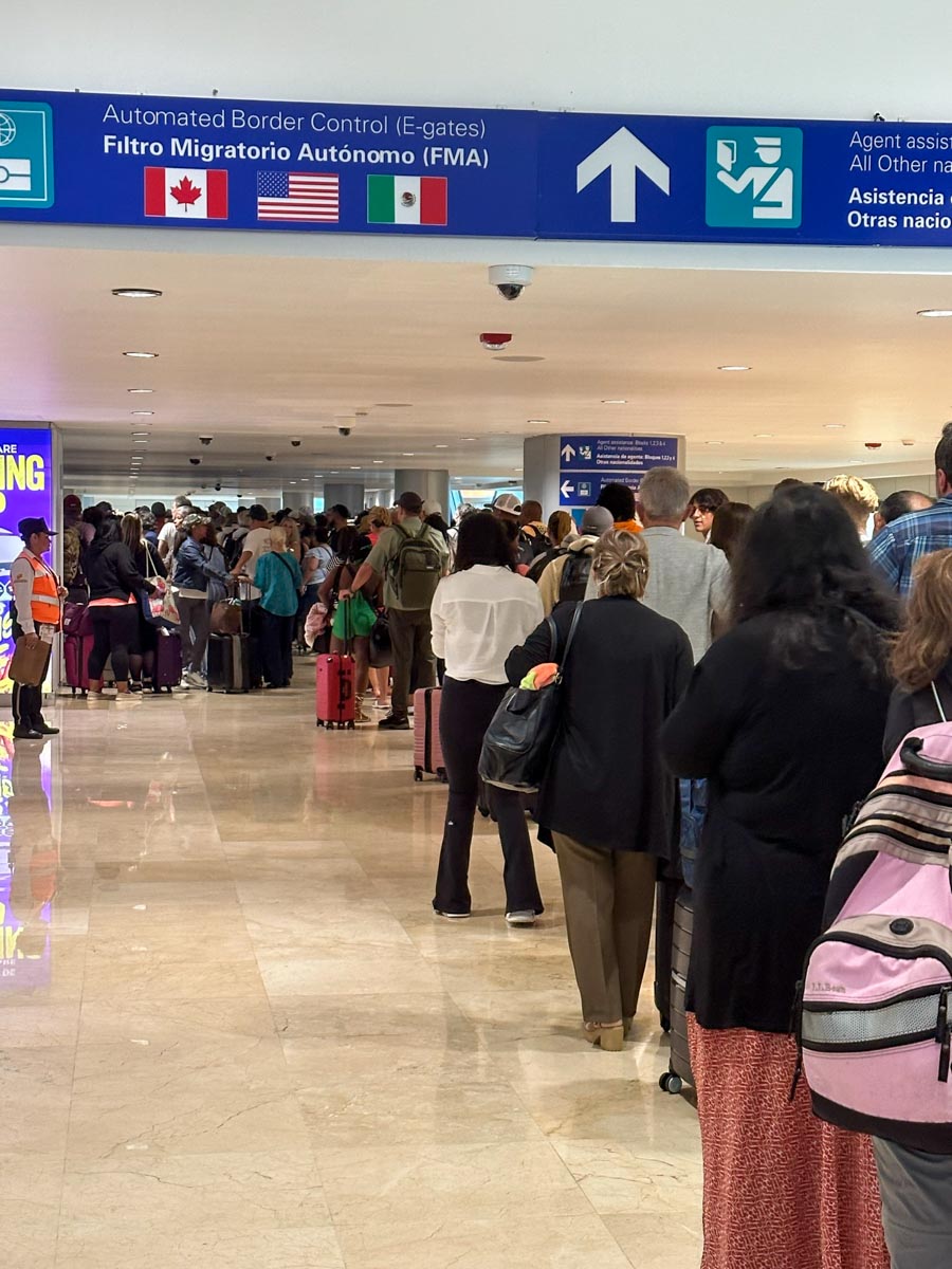 Line at Cancun Airport