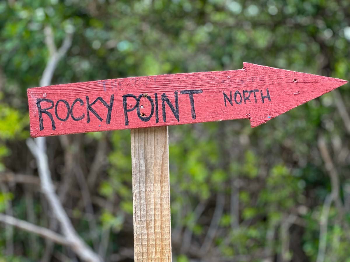 Sign toward Rocky Point