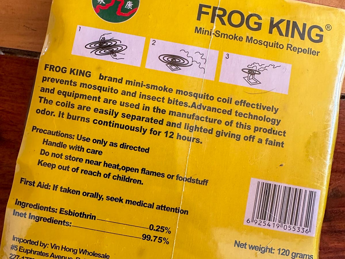 Frog King Mosquito coils in Belize