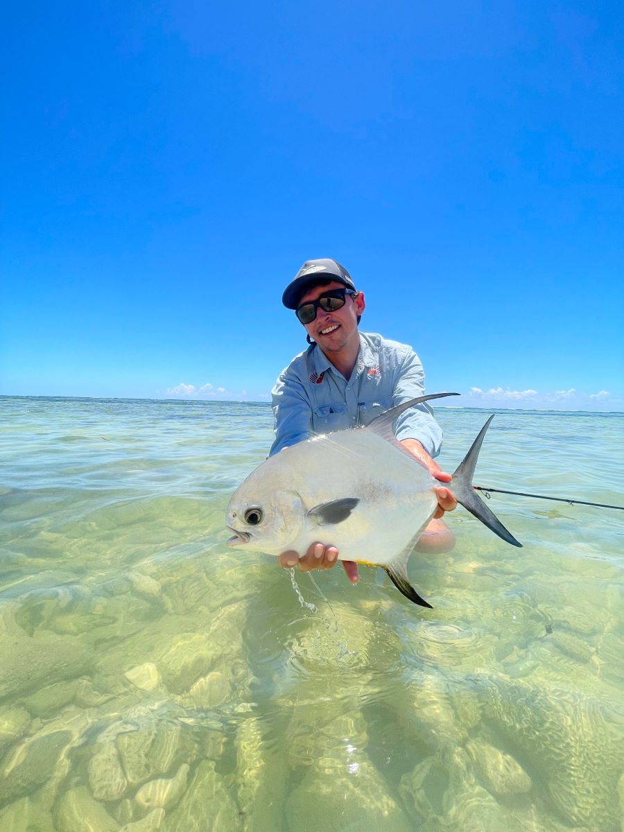 Permit caught on North Ambergris Caye