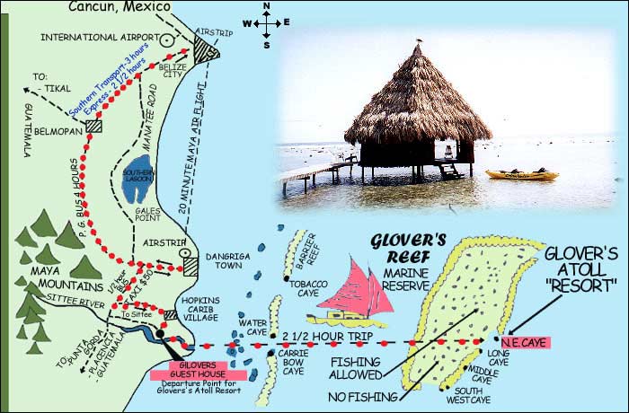 Map of Glovers Atoll Resort