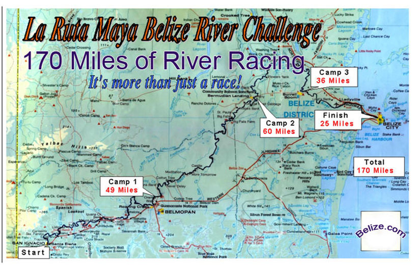 Ruta Maya Map thru Belize