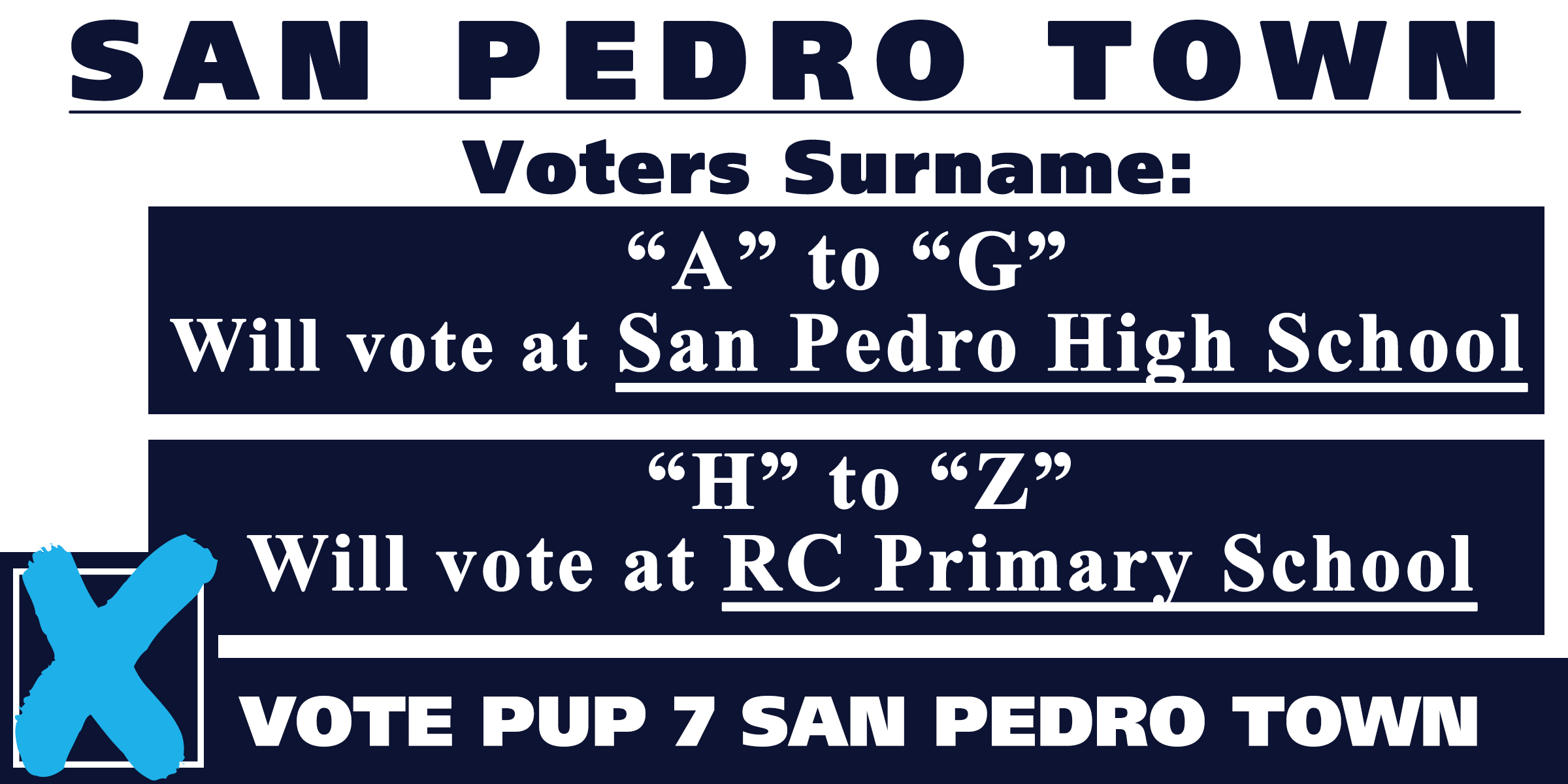 Voting areas in San Pedro