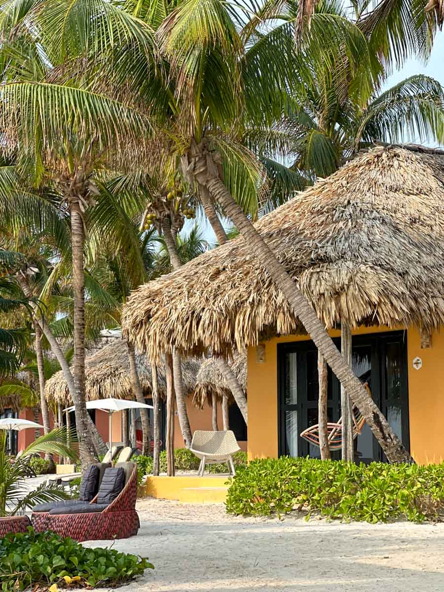 The beachfront cabanas