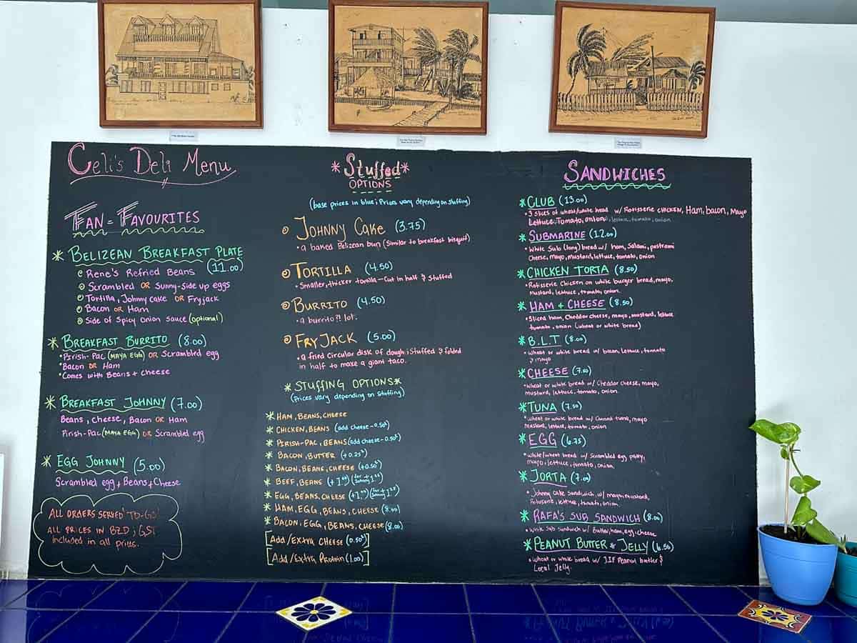 Full menu at Celi's